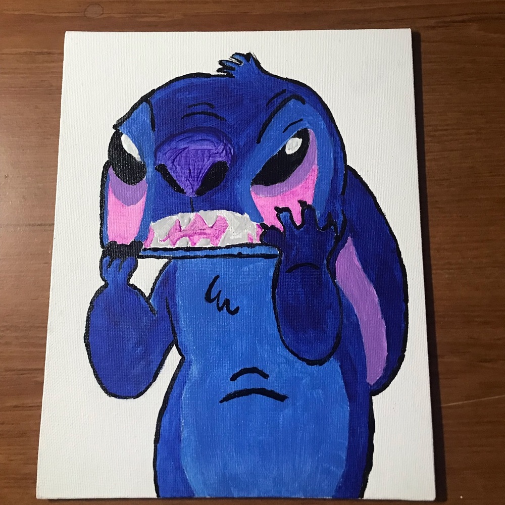 SOLD ON DEPOP Disney art Stitch acrylic painting